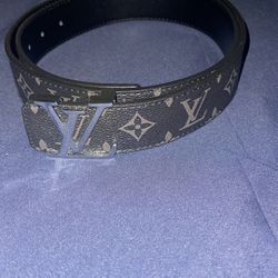 Black / Grey Monogram LV Leather Belt. Size 48/120 for Sale in Cumberland,  IN - OfferUp