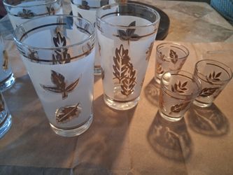 6 Vasos De 8 Onzas Y 3 De  Una Onza, Libby ,clásicos, Usados Como Nuevos 