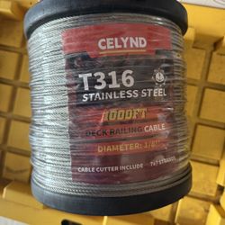 T316 stainless steel cable  1/8” 1000’  new sealed roll $100 firm in n Lakeland 