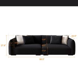 Black Boucle 3-4 Seater Sofa