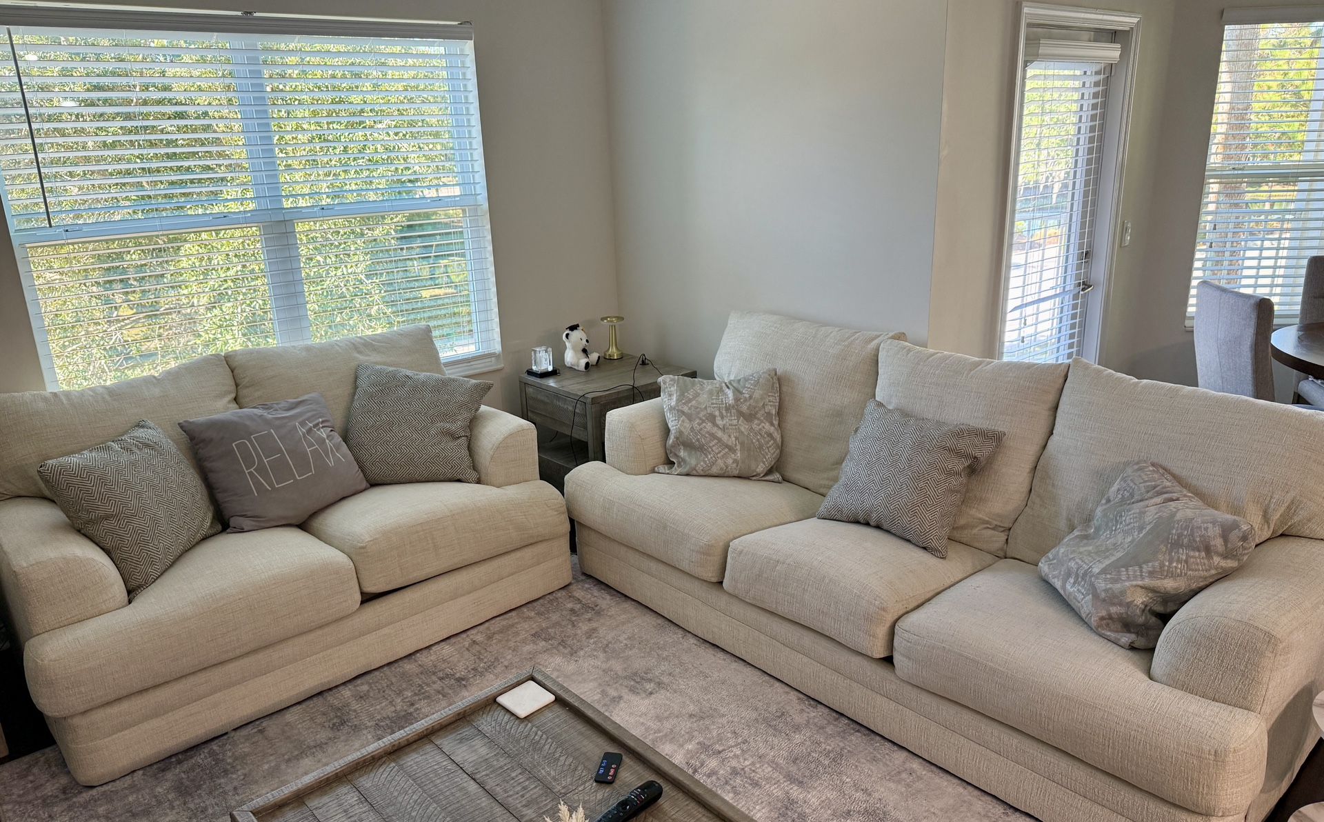 City Furniture Hailey Sofa + Loveseat Set – Light Beige