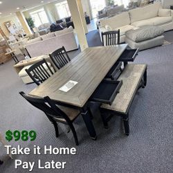 TYLER CREEK BLACK-GRAY DINING ROOM SET
7-Piece (Table+6 Side Chairs)