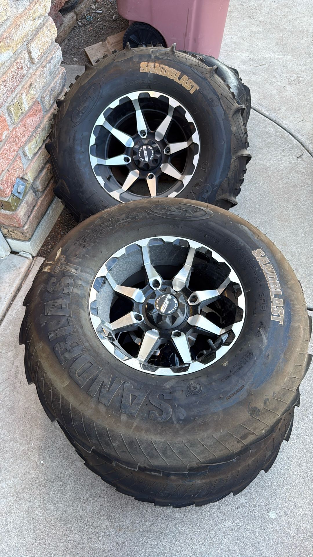 4 Sandblast Paddle Rims And Tires