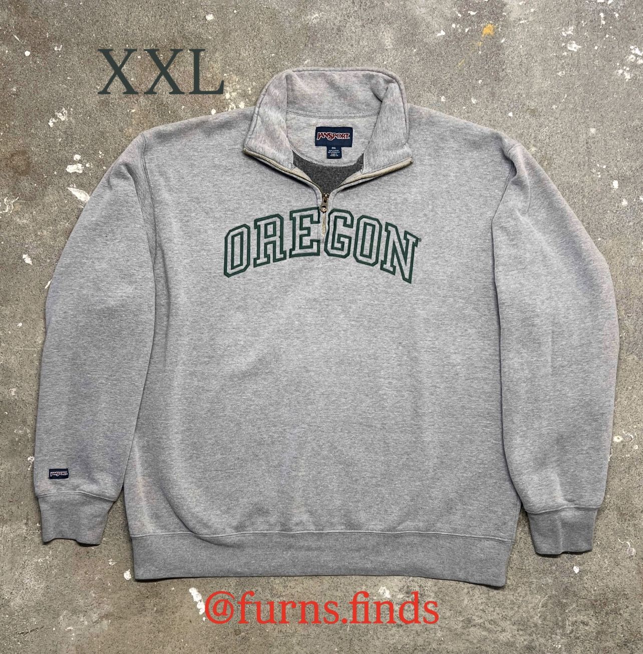 1990 Jansport Oregon University Half-zip Sweatshirt