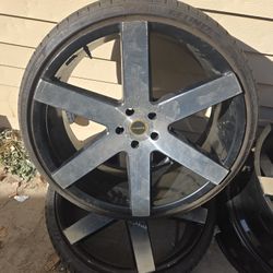 22 Inch Strada Rims Used. Two Rims Have Two Tires Two Dont . Asking $350 Obo 