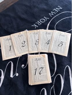 Book Theme Table Cards