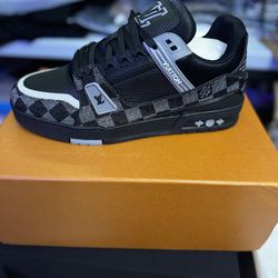 LV MONOGRAM CHECKERED TRAINERS SIZE 44