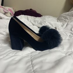 Size 7 Royal Blue Velvet Heels