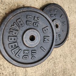 2 PLATES OF 25 LBS 1 INCH 