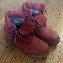 Mens Timberland Boots, Red, Size 9.5