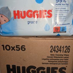 New Boxes Of Huggies Pure Wipes 560 Count 