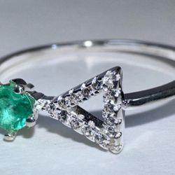 Emerald Ring Silver