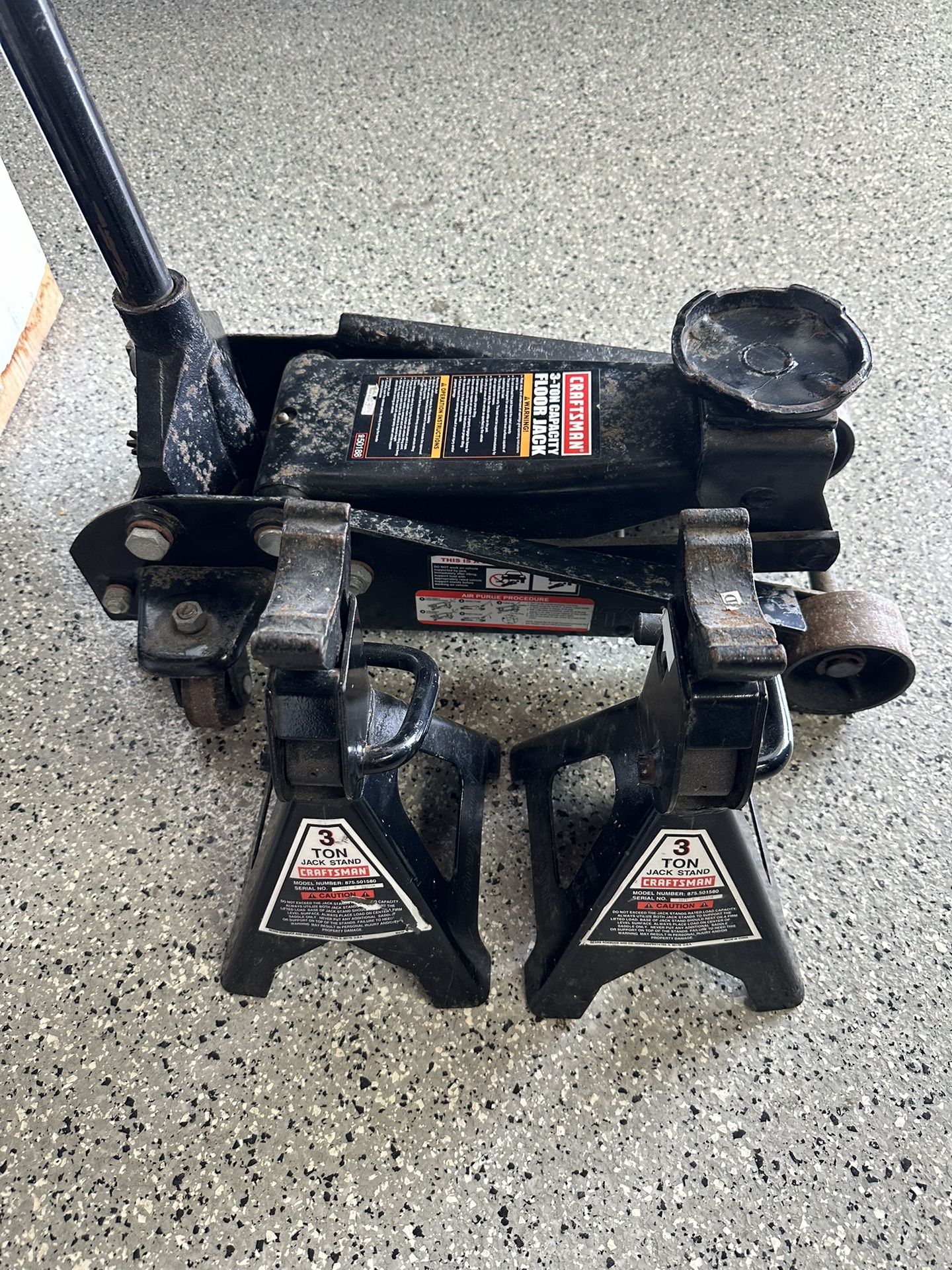 3 Ton Floor Jack and Jack Stands 