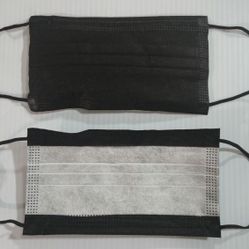 Face Mask Disposable Black with White color 3 layers, $20 for 5 boxes 250 pcs.