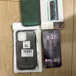 Unlocked iPhone 16 Pro Max Desert Titanium 256GB With 2 Cellphones Cases And Screen & Camera Lens Protector 