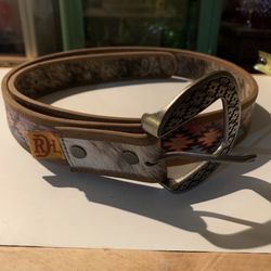 Red Dirt Hat Company Men's Genuine Leather Western Belt, Southwest Pattern, 42W