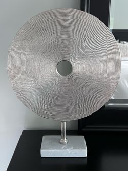 Large Silver Disc on Stand