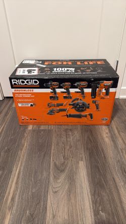RIDGID 18V Brushless 9-Tool Combo Kit with 6.0 Ah and 2.0 Ah MAX Output Batteries and Charger