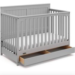 🌟 NEW 5-in-1 Convertible Crib with Drawer – Never Used!