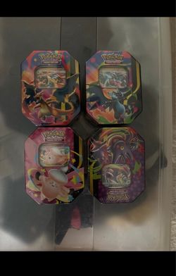4 Sealed Pokemon Large Tins