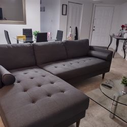 Couch Sofa Fabric Chaise Sectional