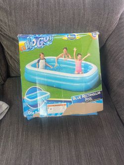BLUE RECTANGULAR pool o x 20 in. /2.62 m x 1.75 m x 51cm new