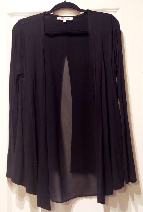 UNIQUE BLACK CARDIGAN/JACKET ( SIZE LARGE )
