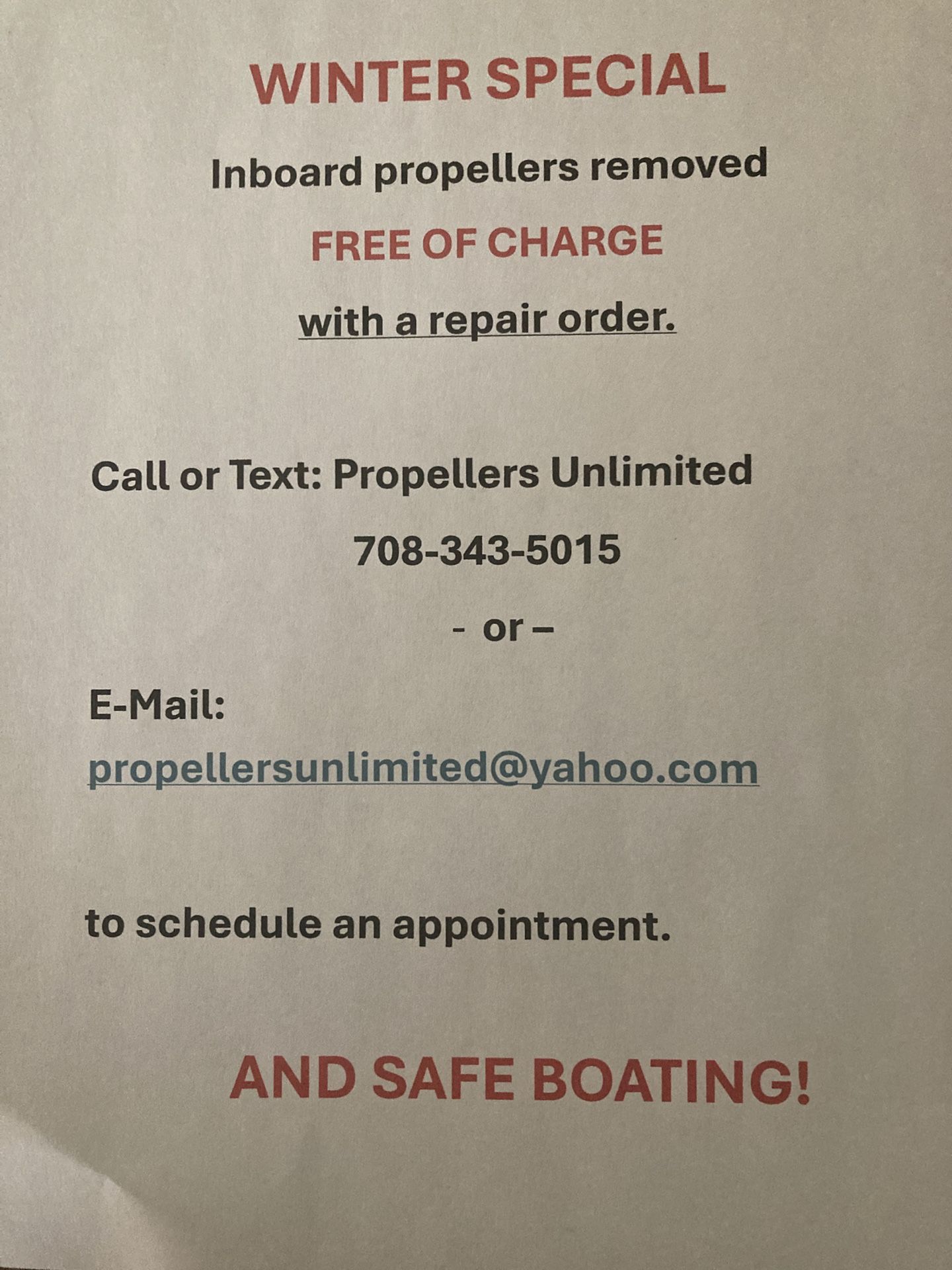 Boat Propeller Repair