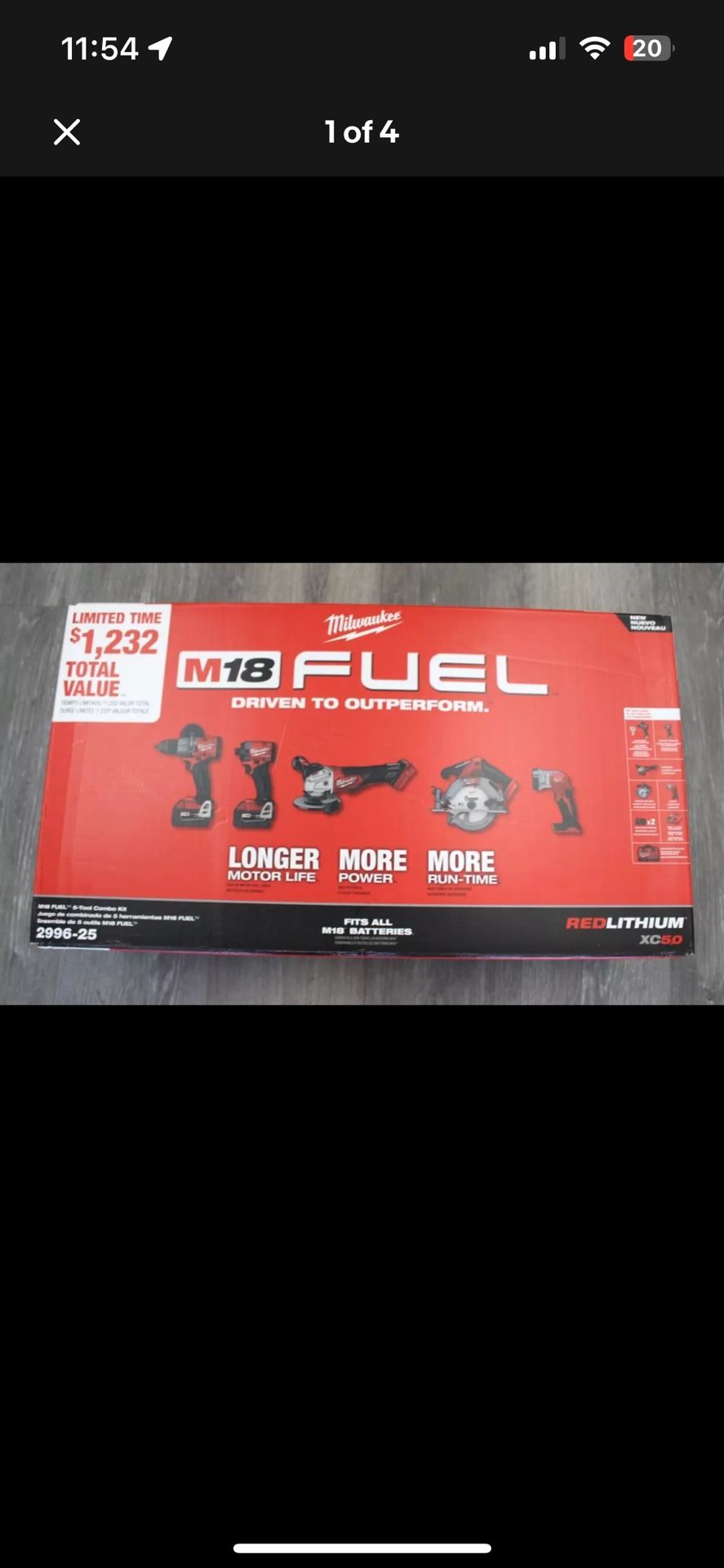 Milwaukee 2996-25 M18 FUEL 18V Lithium-Ion Brushless Cordless 5-Tool Combo Kit