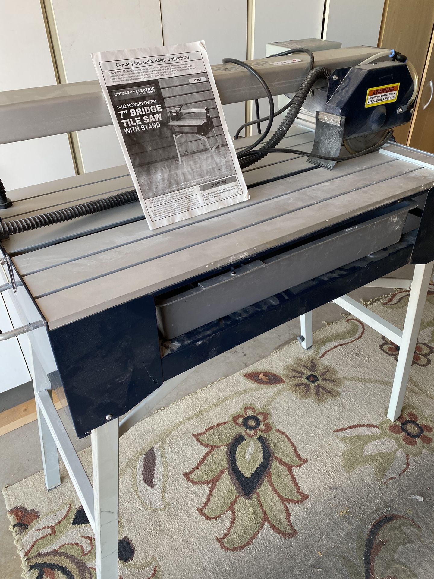 1 1/2  HP. 7” bridge Tile Saw With Stand 