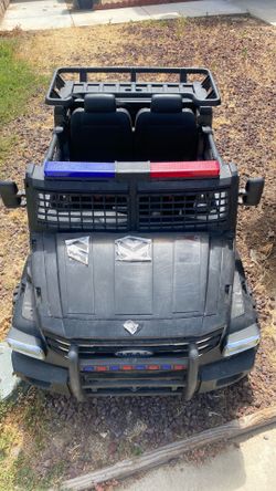 Kids Play Police Jeep