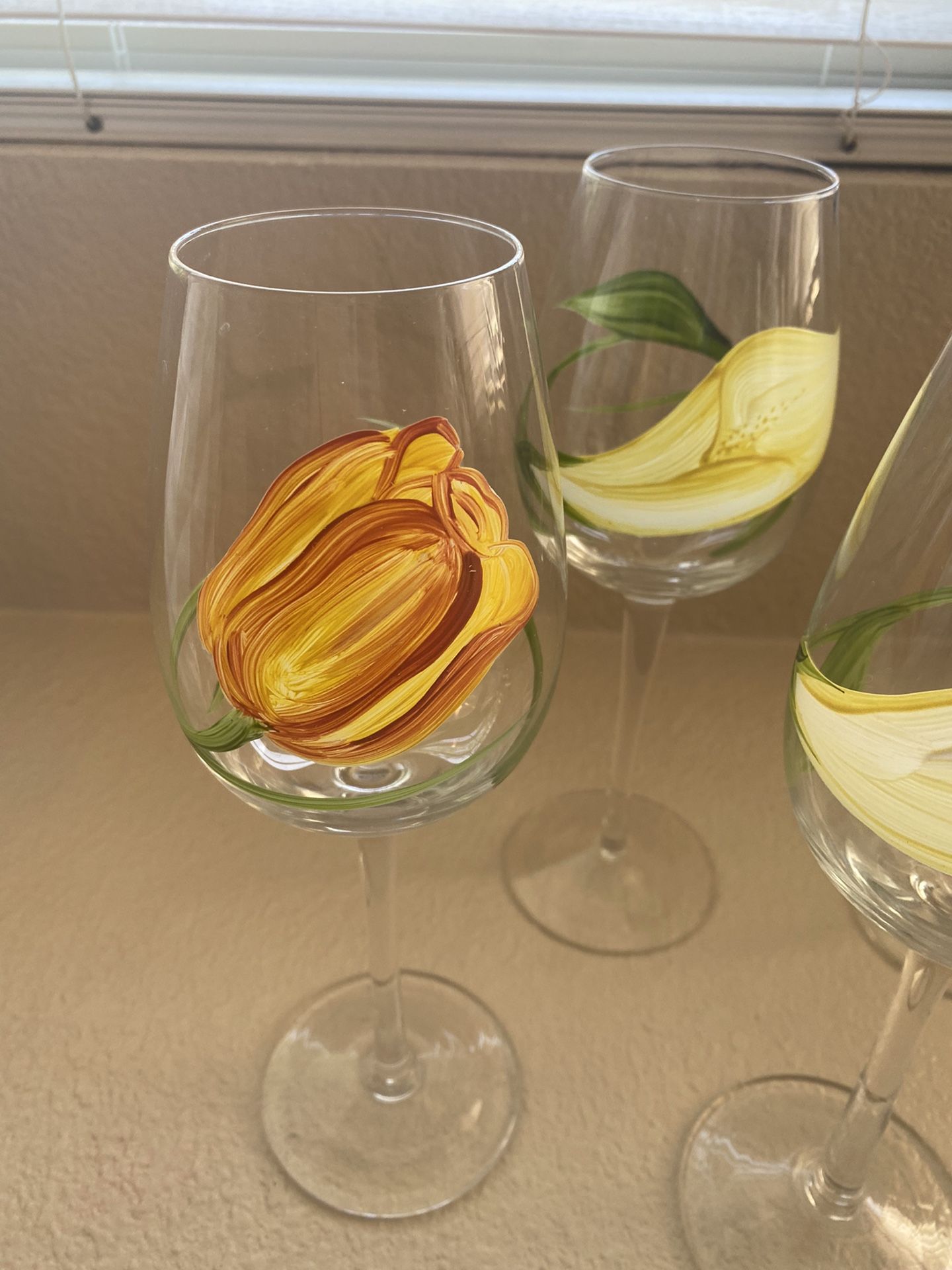 Hand Painted Wine Glasses