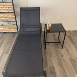 Navy Blue And Black Lounge Chair