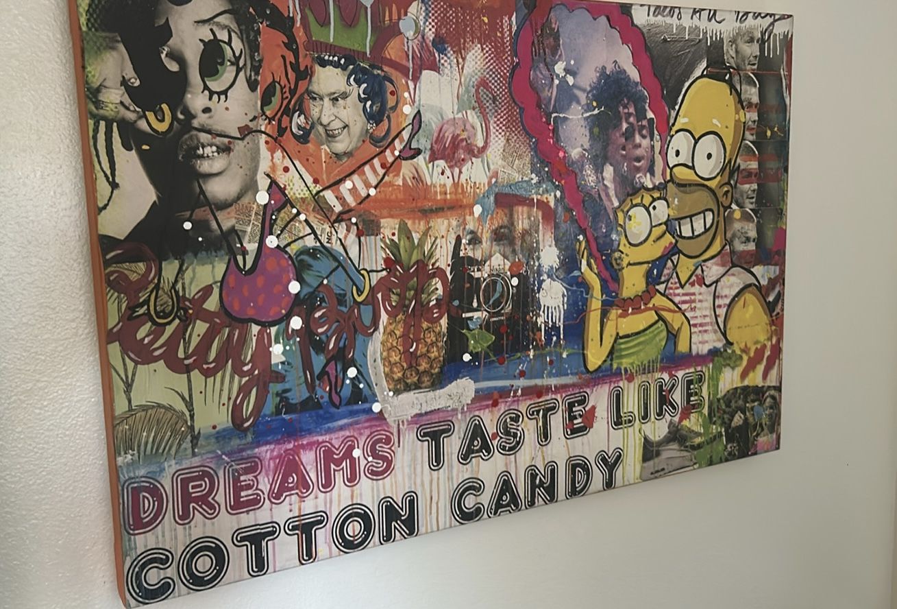 Simpsons, A$AP Rocky Canvas Candy Painting “cv-1054” Open To Trades Send Offers 