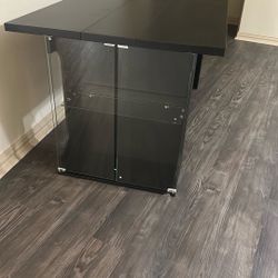 Dining Table With Led Lights And Glass Cabinet 