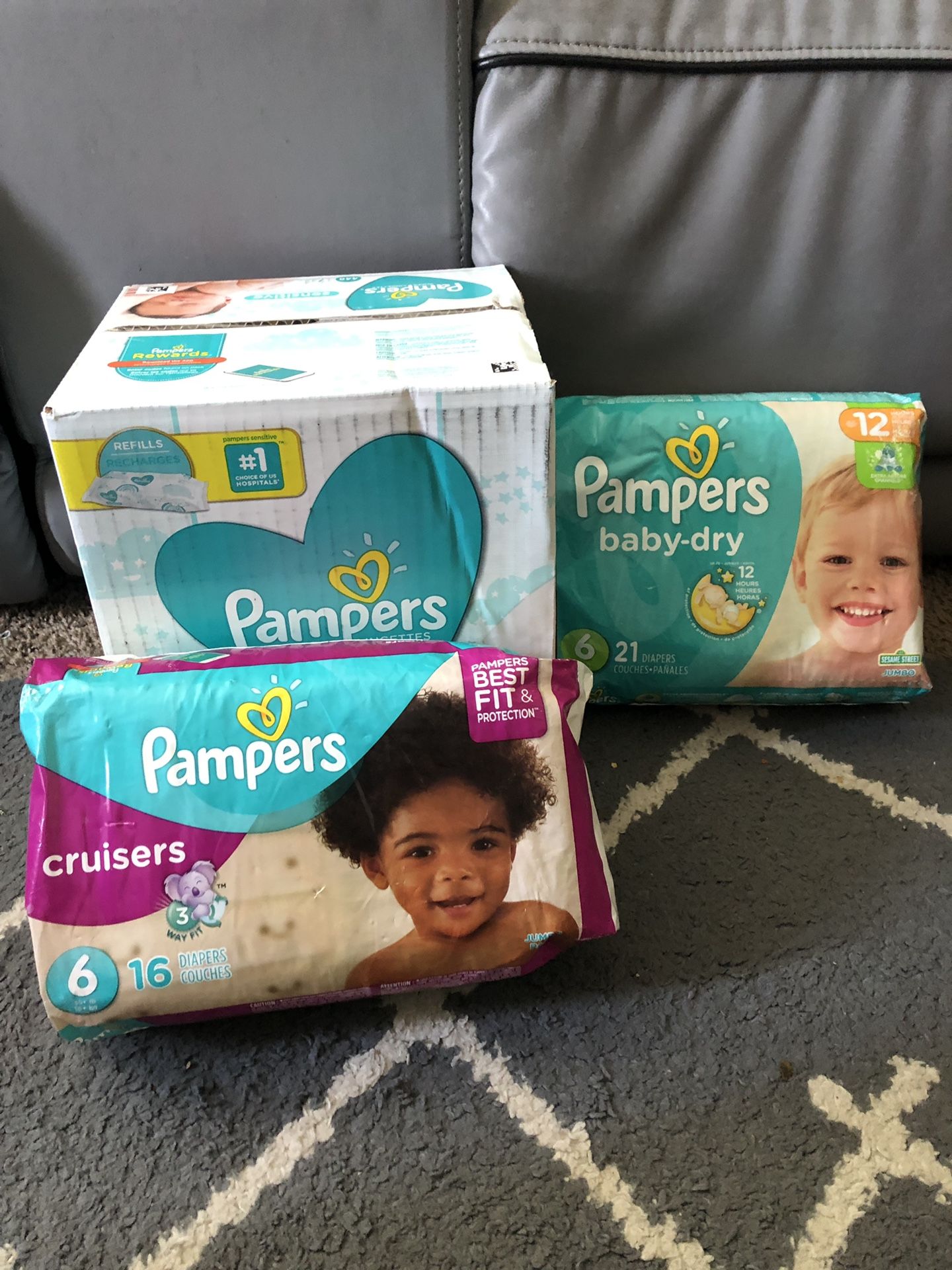 Pampers size 6 with wipes