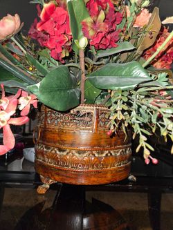 Faux flowers with vase
