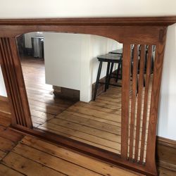 Large Antique Mirror (craftsman/Mission Style) Perfect And Clean