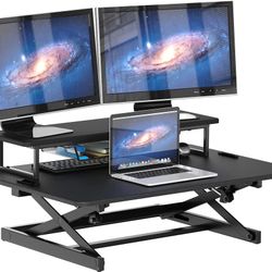 New 36 inch Adjustable Stand Up Desk Height Adjustable Foldable Riser Table Computer Laptop Portable Work Desk