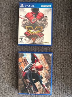 PS4 Video Games Spider Man & Street Fighter V (Hesperia Ca)