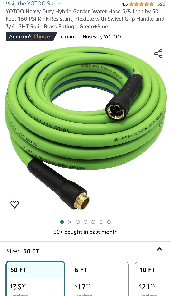 50 Ft Water Hose, Brand New.