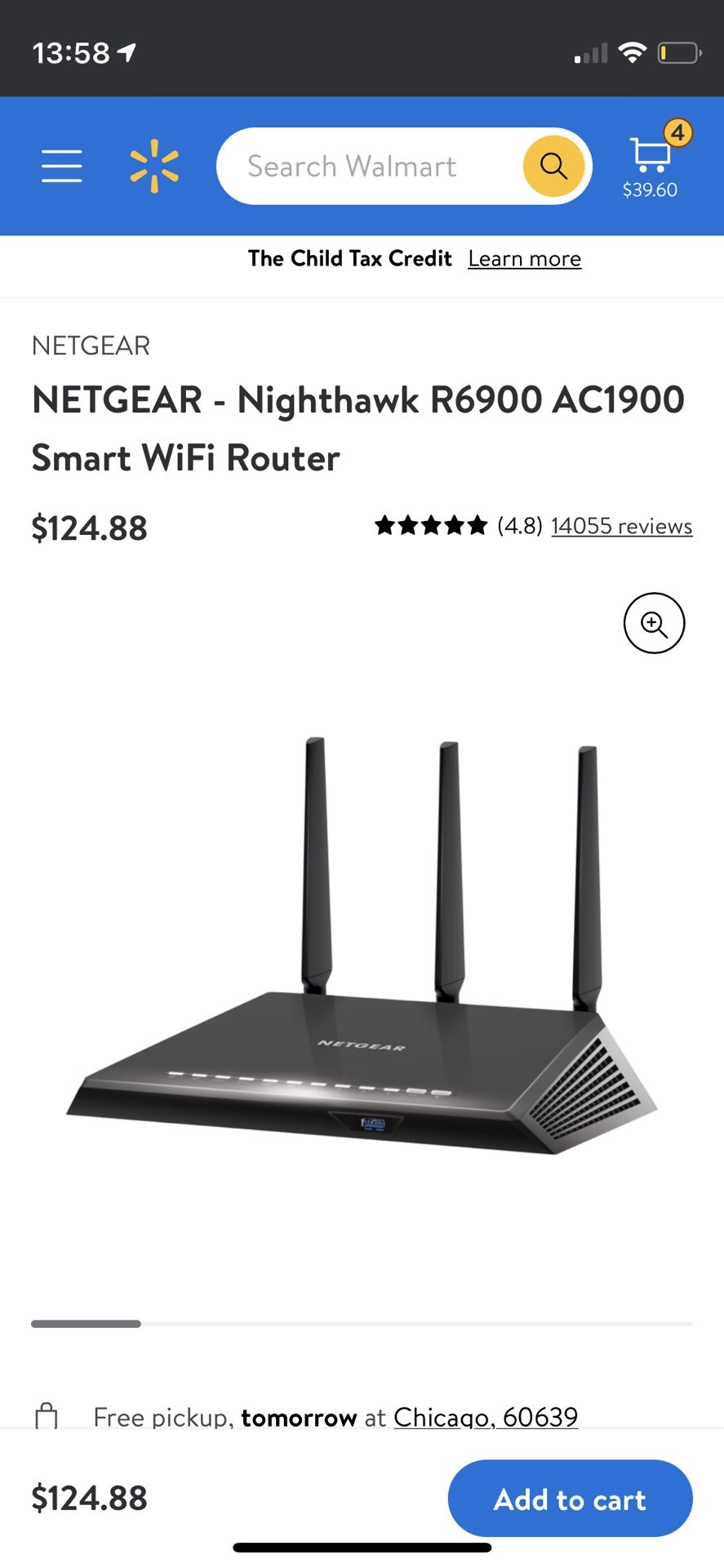 Netgear Nighthawk AC1900 Dual Core Smart WiFi Router R6900 for Gaming Streaming