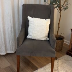 Gray Upholstered Accent Chair