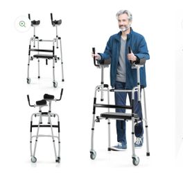Versatile Rolling Walker for Rehabilitation Training-Silver