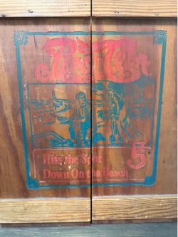Vintage Wooden Shadow Box Hanging Shelf w/Doors 9 Slots Pepsi