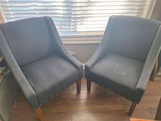 Two navy chairs