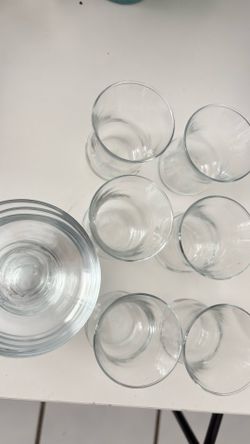 Tea Glasses and Saucers, 4 Oz Tea Cups, 6-Piece Set. Spotlessly clean, sturdy—like new.