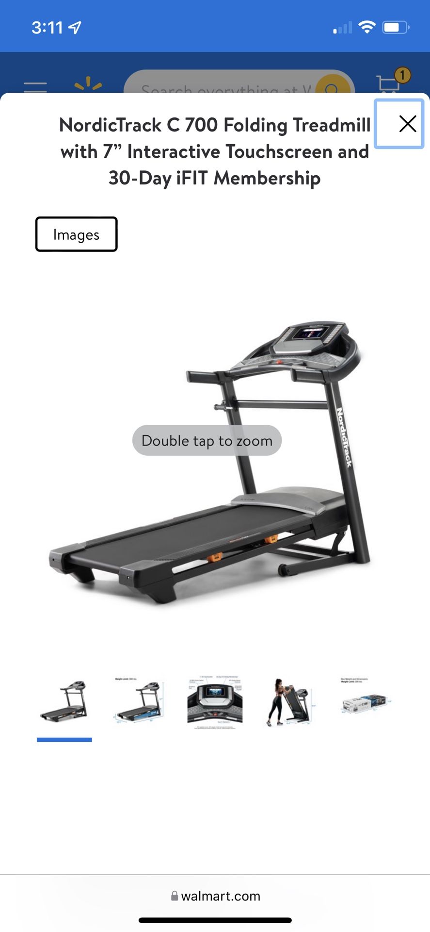 NordicTrack C 700 Folding Treadmill with 7” Interactive Touchscreen and 30-Day iFIT Membership