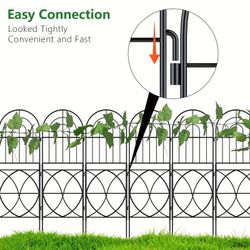11pcs Decorative Garden Fence, No Digging Rustproof Wire Fence, Animal Barrier, For Landscaped Patio Yard Outdoor Decor