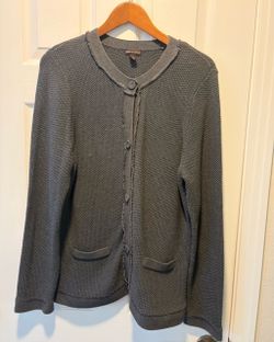 Dana Buchman grey Cardigan Sweater women’s size X-Large clothes - Simi Valley